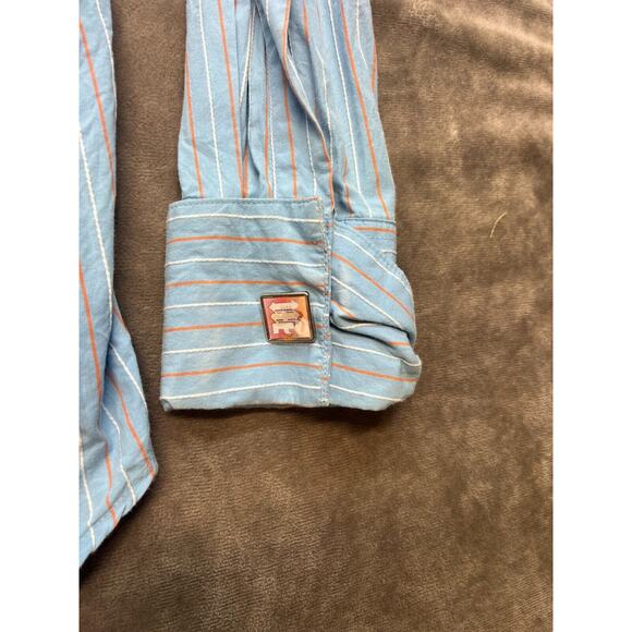 Makaveli Branded Button Up Shirt Men's 2xl Striped Tupac Rose Concrete‎ - Picture 2 of 6